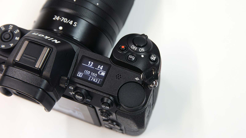 While the Z7's top LCD display isn’t very high-res, at least it has one unlike a Sony A-series camera. And as long as it clearly shows shutter speed, ISO, aperture, battery life, and shot count clearly, that’s totally fine.
